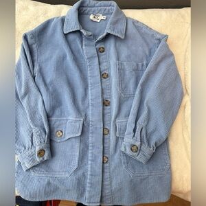 Princess Polly Light Blue Corduroy Button-Up Jacket